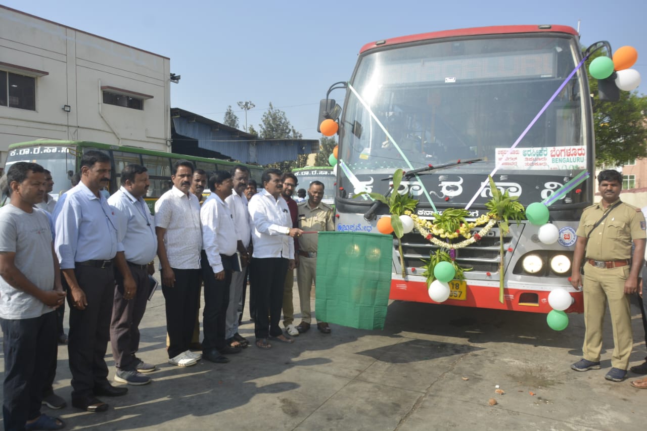 ನೂತನ ಬಸ್ ಸಂಚಾರಕ್ಕೆ ಶಾಸಕರಿಂದ ಹಸಿರು ನಿಶಾನೆ