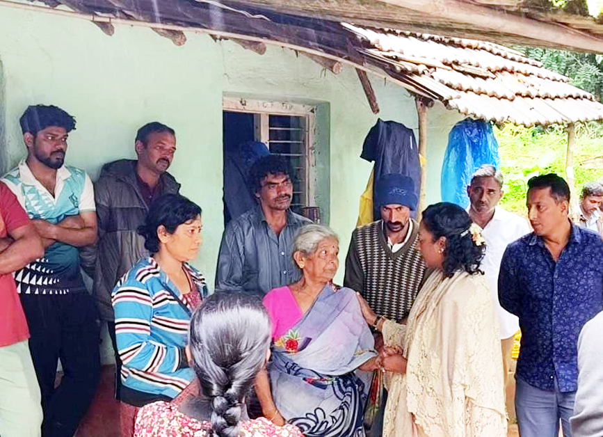 ಯುವಕ ಶಮಂತ್ ಮನೆಗೆ ಶಾಸಕಿ ನಯನಾ ಮೋಟಮ್ಮ ಭೇಟಿ